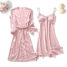 Load image into Gallery viewer, Satin Goddess Lace Nightwear Sets
