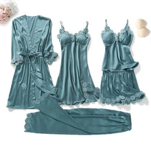 Load image into Gallery viewer, Satin Goddess Lace Nightwear Sets
