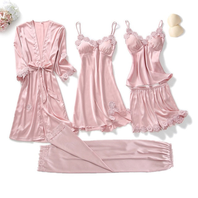 Satin Goddess Lace Nightwear Sets