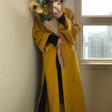 Load image into Gallery viewer, Elegant Solid Long Wool Coat
