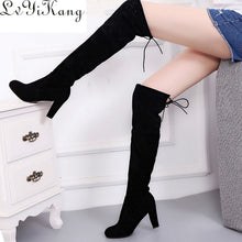 Load image into Gallery viewer, Faux Suede over the knee  boots
