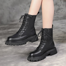 Load image into Gallery viewer, Leather Platform Ankle  Boots 2021
