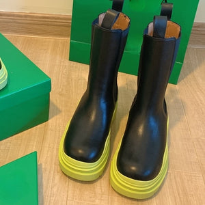 Thick Bottom Avocado Boots